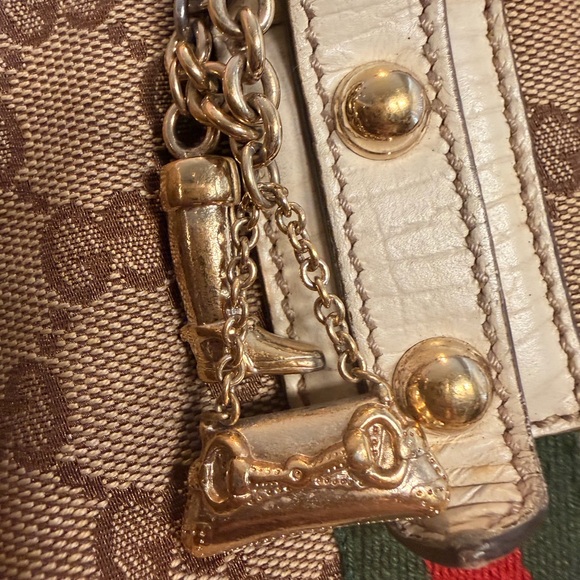 Gucci Beige Tote with Green and Red Stripes - Picture 4 of 10